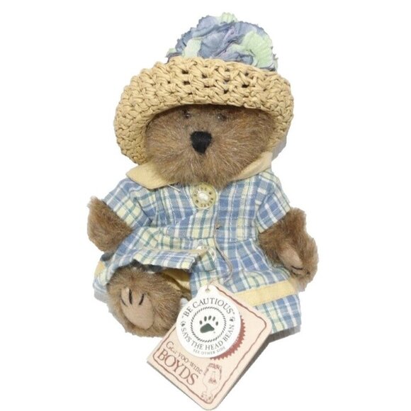 BOYDS BEARS Cecile Bearnet 91983 brown 6" teddy bear stuffed animal, plushie - Picture 1 of 2